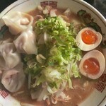 ラーメン 和楽 - 味噌野菜＋味玉＋ワンタン。680＋100＋120。