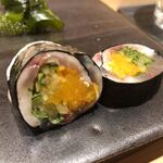 不動前 すし 岩澤 - アジの海苔巻き