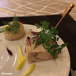 プチレストラン ブーケ・ド・フランス - 帆立貝柱のｽﾓｰｸ,梅山豚 Pâté de campagne