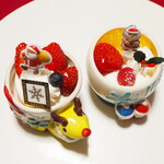 パティスリーコージ - クリスマスカップのレアチーズといちごムース