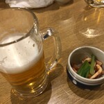Uoya Hamatora - 生ビールとお通し
