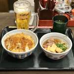 なか卯 - カツ丼  鴨うどん(小)