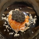 一心鮨 光洋 - 虎河豚白子（宮崎）、自家製キャビア