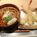 Yamagata Soba To Kushiage No Omise Enzou - 大海老の天ぷらそば　1400円