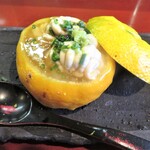 日本料理 きた川 - 白子飯蒸しの柚子窯