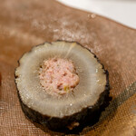 うを徳 - 2019.12 堀川牛蒡の鶏肉（鶏挽き肉、軟骨、木耳）詰め