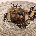 カーサ・デル・チーボ - 烏骨鶏笹身のTartare