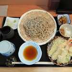 Teuchi Soba Tsumugi - えび天もり蕎麦 1,280円