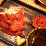 学大酒場エビス参 - 馬刺しXmasバージョン♡薔薇色に染めて 注）※こういうサービスがあるわけではありません 