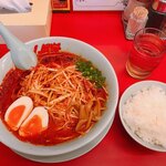 山岡家山形西田店 - ウルトラ激辛ラーメンと半ライス