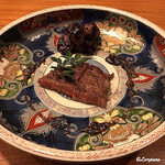 千陽 - 倉石牛ｼｬﾄｰﾌﾞﾘｱﾝ炭火焼､栗と海老芋の八丁味噌和え