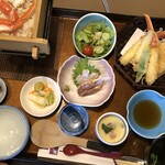 かに徳 - 蟹せいろ天ぷら昼膳