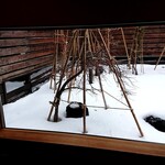 和三條 かた岡 - 中庭（今年は雪が少なめかな？）