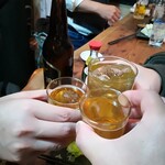 宮川橋もつ肉店 - カンパーイ✨　最高‼️