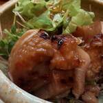 Maru Sei Honten - おばんざい5種盛1880円の地鶏照り焼き