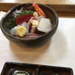 楽座 - ワイフだけ刺盛り食べました。