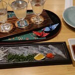 Bishokushuka Yumezen - ふく刺しと地酒3種