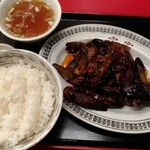 宝家 - 豚肉と茄子の味噌炒め定食　850円