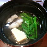 日々茶寮 連 - 鱧　卵豆腐　青菜