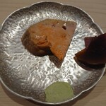 鮨 あらい - あん肝とスイカの奈良漬け