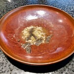 イチリン ハナレ - フカヒレ焼きの出汁の雑炊、黒トリュフを散らして