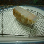 せつや海老一統 - 天ぷら。海老すり身レンコンはさみ揚げ。フタ切れありました。