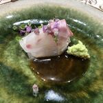 鮨旬美西川 - 石鯛　昆布醤油