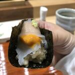 鮨旬美西川 - 雲丹とイカの巻物