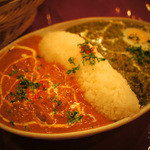 INDIAN DINING Kalka - 夜のカレーセット(ダブルカレー)