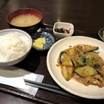 Raijin - ナスと豚の味噌炒め定食（780円：税込）