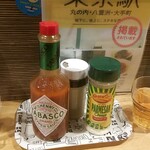 ロメスパ専門店 ボーノボーノ - タバスコ、パルメザンチーズ