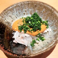 鮨 さかい - 河豚湯引き、島根の鮟肝