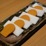 マグロ 日本酒 光蔵 - 雲丹のからすみ