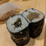 天史朗鮨 - 細巻き（葉唐辛子、山クラゲ）激ウマ!