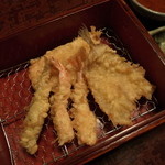 天麩羅　中清 - 鳳凰コース・天盛り（稚鮎、海老、キス、穴子）