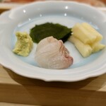 鮨一 - ［2019/12］酒肴③ 道産ひらめ しお わさび