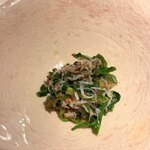 赤坂 渡なべ - 蟹と青菜のお浸し（サービス）