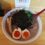 麺や木蓮 - もくれん豚そばのスープさらり(900円)