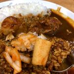 デリー - 残りのカレールーを全てぶっ掛け玉ネギアチャールと供に楽しむ