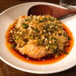 創作麺工房 鳴龍 - 海老ワンタン(スパイシーガーリックソース)　450円