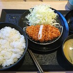 松のや - ロースかつ定食550円+ライス大盛70円