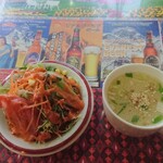 ドゥルガ　ダイニング - 最初に出るスープとサラダ♪