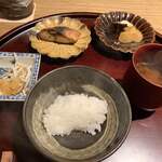 室町 和久傳 - 氷見の鯖稚魚へしこ、白魚大根おろしと漬物