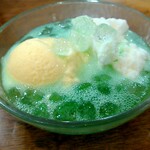 Sutaminatarou - りんごアイス・バニラ、これにメロンソーダーをいれて、クリームソーダです