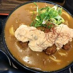 極楽うどん Ah-麺 - カキフライタルタルカレーうどん　　これで普通盛り