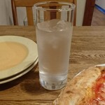 ピッツェリア ピアーチェ - 見た目うまそうな水。飲んだらうまかった。