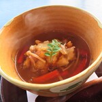 日本料理 鯉城 - 野菜饅頭のおかき揚げ いろいろ野菜の餡かけ