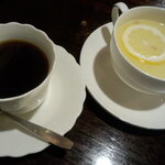 仏蘭西茶館 - ブレンドコーヒーとホットレモン