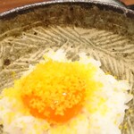 朝食 喜心 - 追加メニュー。からすみ卵かけごはん