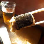 茶茶 - 磯辺揚げは、海苔の風味も確かに感じられる一品